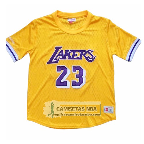 Camiseta Manga Corta Los Angeles Lakers Lebron James Amarillo